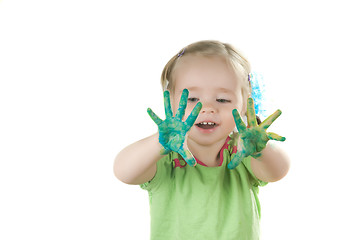 Image showing A little girl in studio