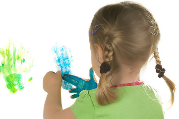 Image showing A little girl in studio