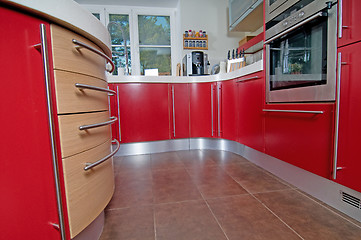 Image showing Red modern kitchen