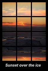 Image showing Sunset over the ice