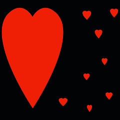 Image showing Big red heart on black background