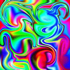 Image showing Rainbow squiggles background