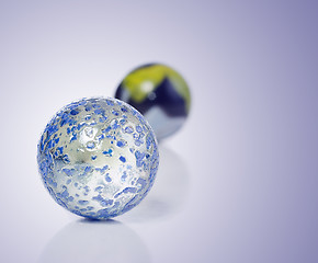 Image showing Marbles on Blue