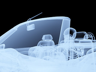 Image showing Xray Skeleton Driving A Car