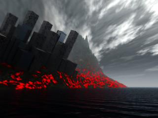 Image showing 2012 Destruction Of City By Lava