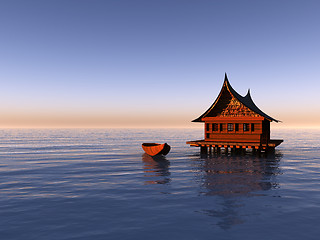 Image showing Boat With Boat House