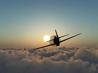 Image showing Propeller Plane In The Sky