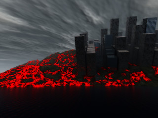 Image showing 2012 Destruction Of City By Lava