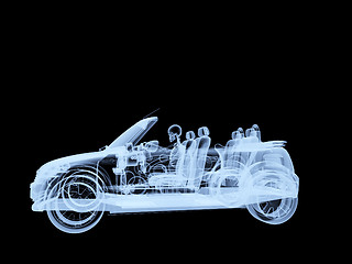 Image showing Xray Skeleton Driving A Car