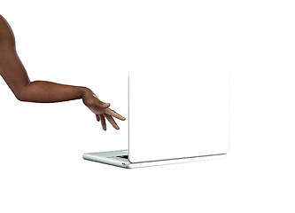 Image showing Hand On Laptop