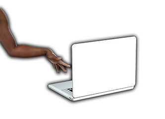 Image showing Hand On Laptop