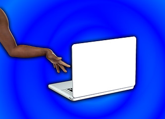 Image showing Hand On Laptop