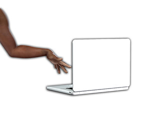 Image showing Hand On Laptop