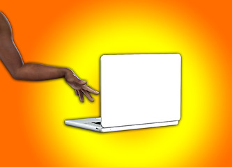 Image showing Hand On Laptop