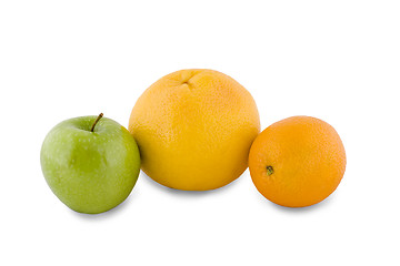 Image showing apple, orange and grapefruit