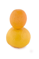 Image showing two fruit orange and grapefruit