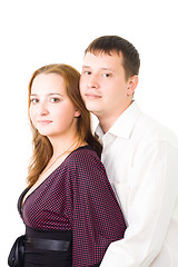 Image showing Young couple standing in profile