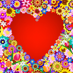 Image showing Abstract floral valentine frame