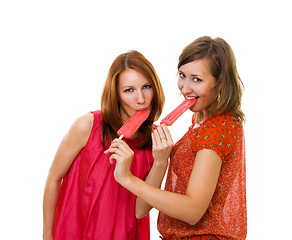 Image showing Friends eating ice cream