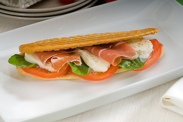 Image showing panini caprese and parma ham