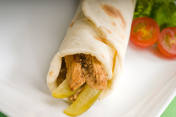 Image showing pita bread chicken roll