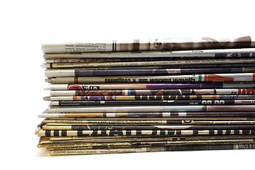Image showing stack of newspapers