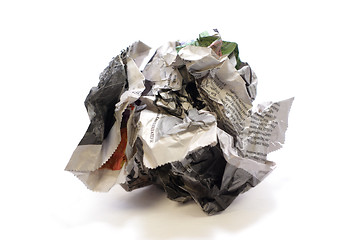 Image showing crumpled newspaper