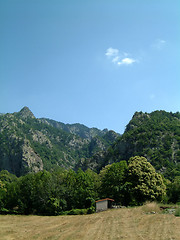 Image showing Field and hut pyrenees