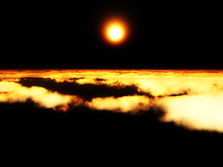 Image showing Dark Sunset Sky