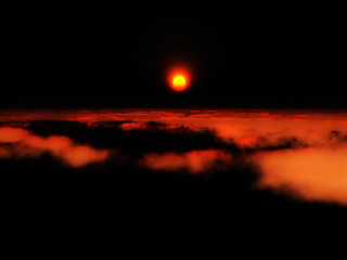 Image showing Dark Sunset Sky