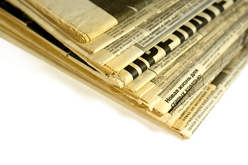 Image showing stack of newspapers