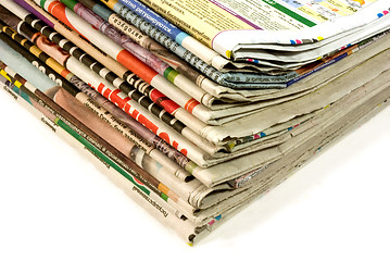 Image showing stack of newspapers