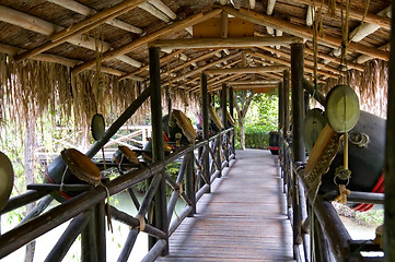 Image showing Corridor of wooden bridge