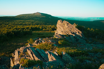 Image showing  view to highest peak of south Ural