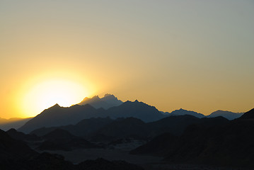 Image showing sunset in Egyptian rocky desert