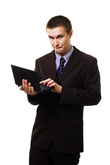 Image showing Young business man work hard