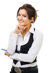 Image showing Confident young business woman smiling