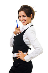 Image showing Woman have fun at work