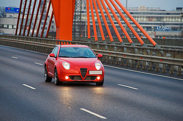 Image showing Car on bridge