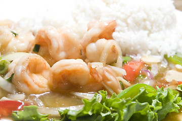 Image showing vietnamese food prawn sauteed in ginger honey sauce