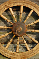 Image showing Closeup Spinning Wheel