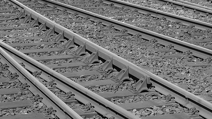 Image showing Railway railroad tracks