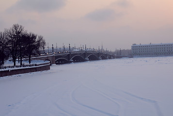 Image showing Troitskiy Bridge in the Winter