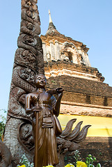 Image showing Walking Buddha at Wat Lok Malee in Chiang Mai