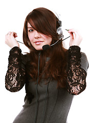 Image showing Young girl in headphones