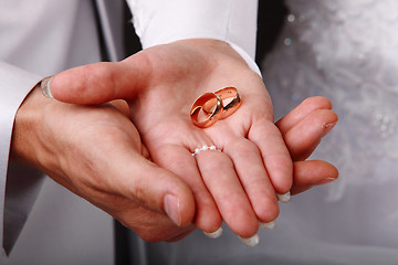 Image showing Wedding rings on hands