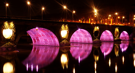 Image showing Panoramic view of Toulouse by night