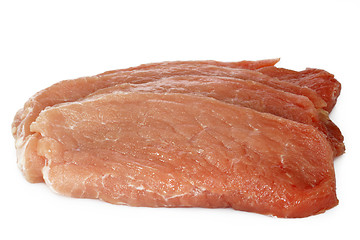 Image showing Raw pork cutlet schnitzel