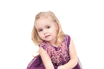 Image showing Studio shot of baby girl in gala dress