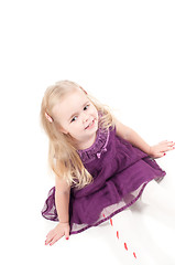 Image showing Studio shot of baby girl in gala dress